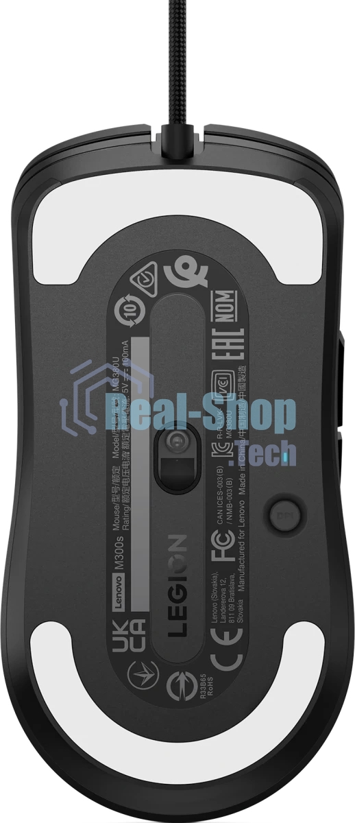 Мышь проводная Lenovo Legion M300s черный, 8000 dpi, USB, кнопки - 6