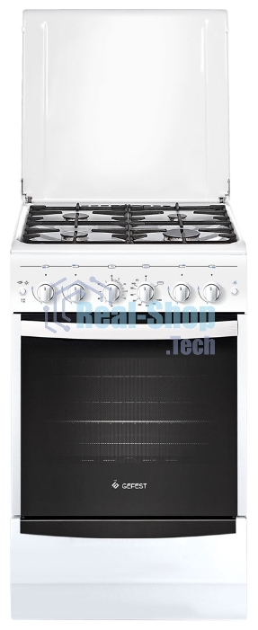 Плита газовая Gefest ПГ 5100-02 белый, конфорок 4 шт, духовка 52 л, 50 см x 85 см x 58.5 см