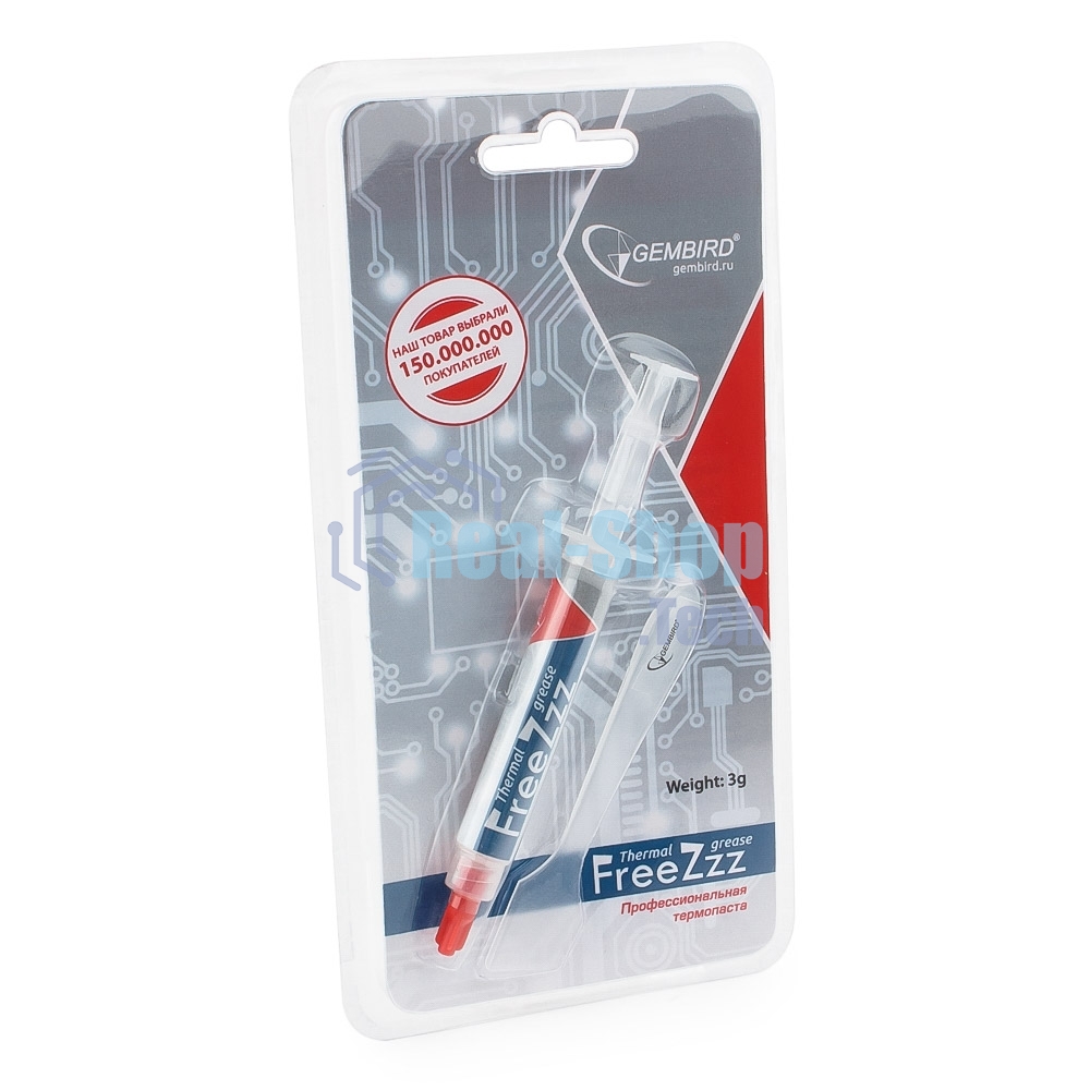 Термо паста Gembird FreeZzz GF-01-3 для радиаторов, 3гр, шприц