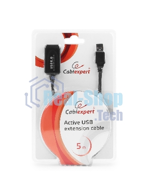 Кабель-удлинитель USB2.0 активный Gembird/Cablexpert UAE-01-5M, AM/AF, 5м