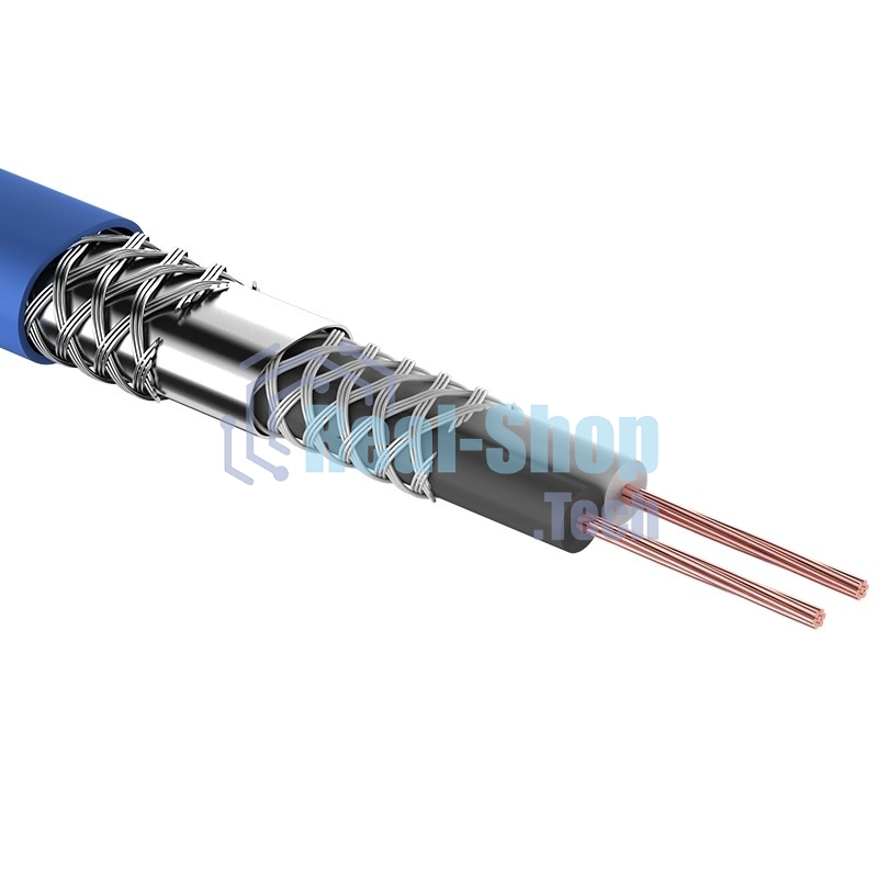 Кабель микрофонный Rexant 2х0,25 м м², ø 6,8 мм, синий, бухта 100 м