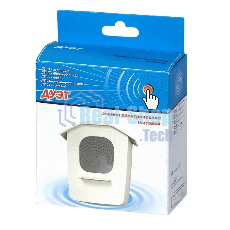 Звонок дверной проводной Дуэт соловей 220В 80-90дБА бел. Тритон ДТ-05