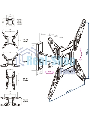 Кронштейн KROMAX OPTIMA-413 черный 20