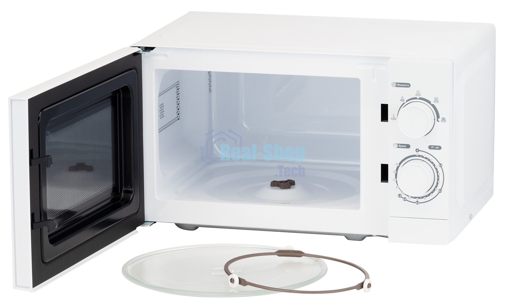 Микроволновая печь Hyundai HYM-M2064 белый, 20 л, 700 Вт, переключатели - поворотный механизм