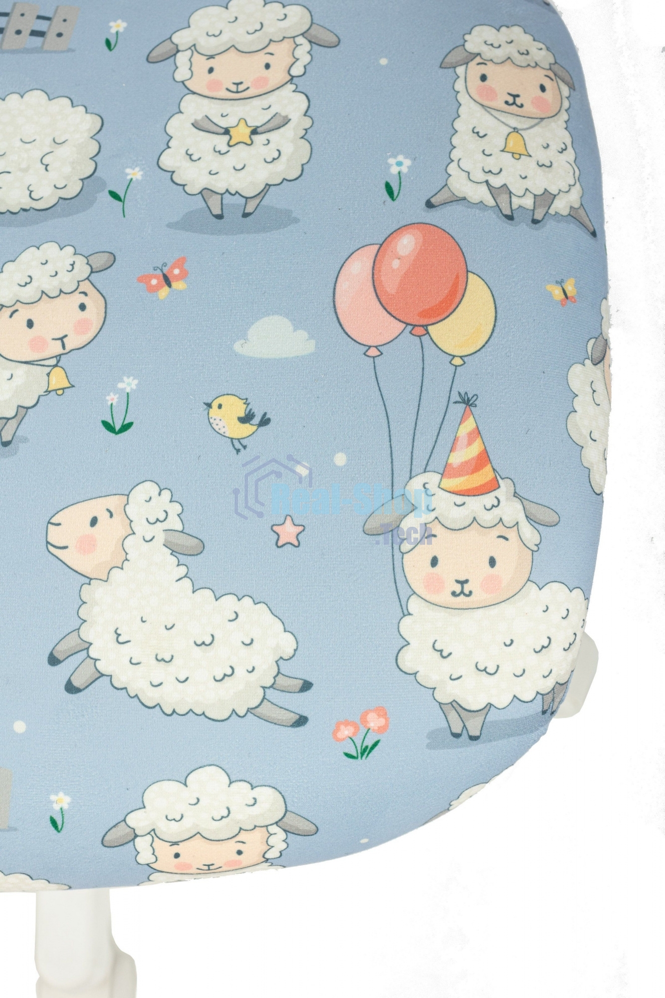 Кресло детское Бюрократ CH-W296NX TW-02 светло-серый овечки, сетка/ткань, крестов. пластик, пластик белый