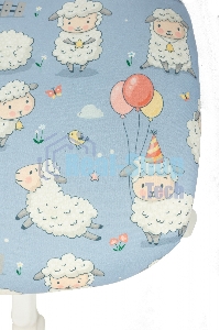 Кресло детское Бюрократ CH-W296NX TW-02 светло-серый овечки, сетка/ткань, крестов. пластик, пластик белый