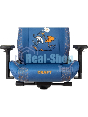 Кресло игровое Knight Craft Dragon синий эко.кожа крестов. металл