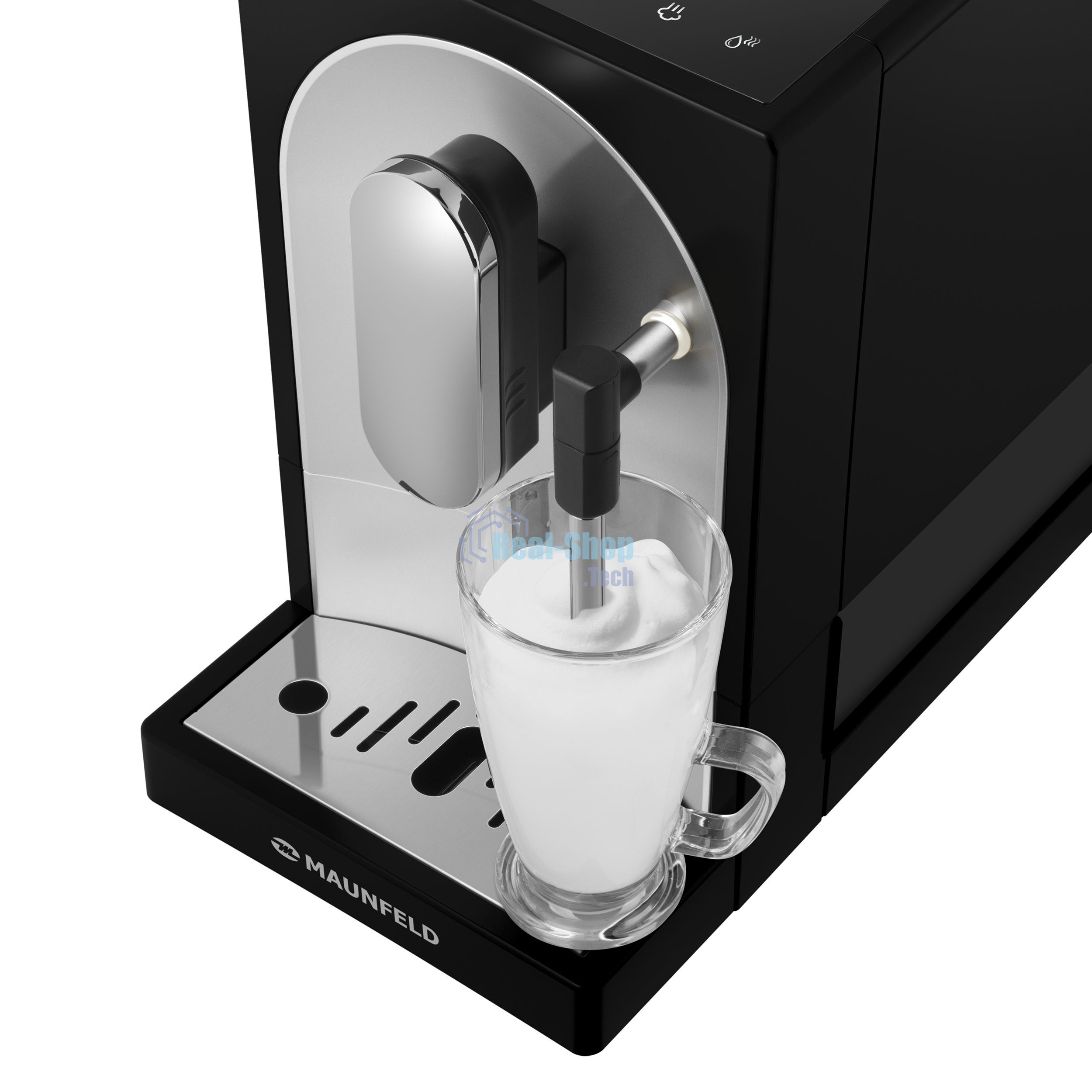 Кофемашина автоматическая Maunfeld MF-A7021BK черный, исп. кофе - зерновой, 1,1 л, 1470 Вт, 19 бар