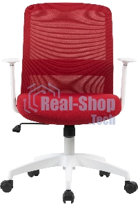 Кресло компьютерное Cactus CS-WMC333-RD темно-красный, сиденье темно-красный, сетка/ткань, низк. спин. крестов. пластик, пластик белый