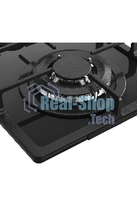 Газовая варочная панель MONSHER MGG 33 NoirR, газ, High-Tech, 30 см, автоматический электроподжиг, газ-контроль, форсунки под сжиженый газ, SABAF конфорки, чугунные решетки, черный