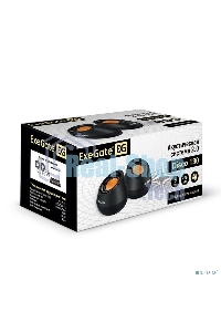 Акустическая система 2.0 ExeGate EX287060RUS Disco 130 (питание USB, 2х3Вт (6 Вт RMS), 100-20000Гц, черный/оранжевый)