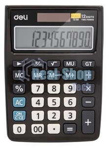 Калькулятор настольный Deli E1238 black черный 12-разр. 1003509