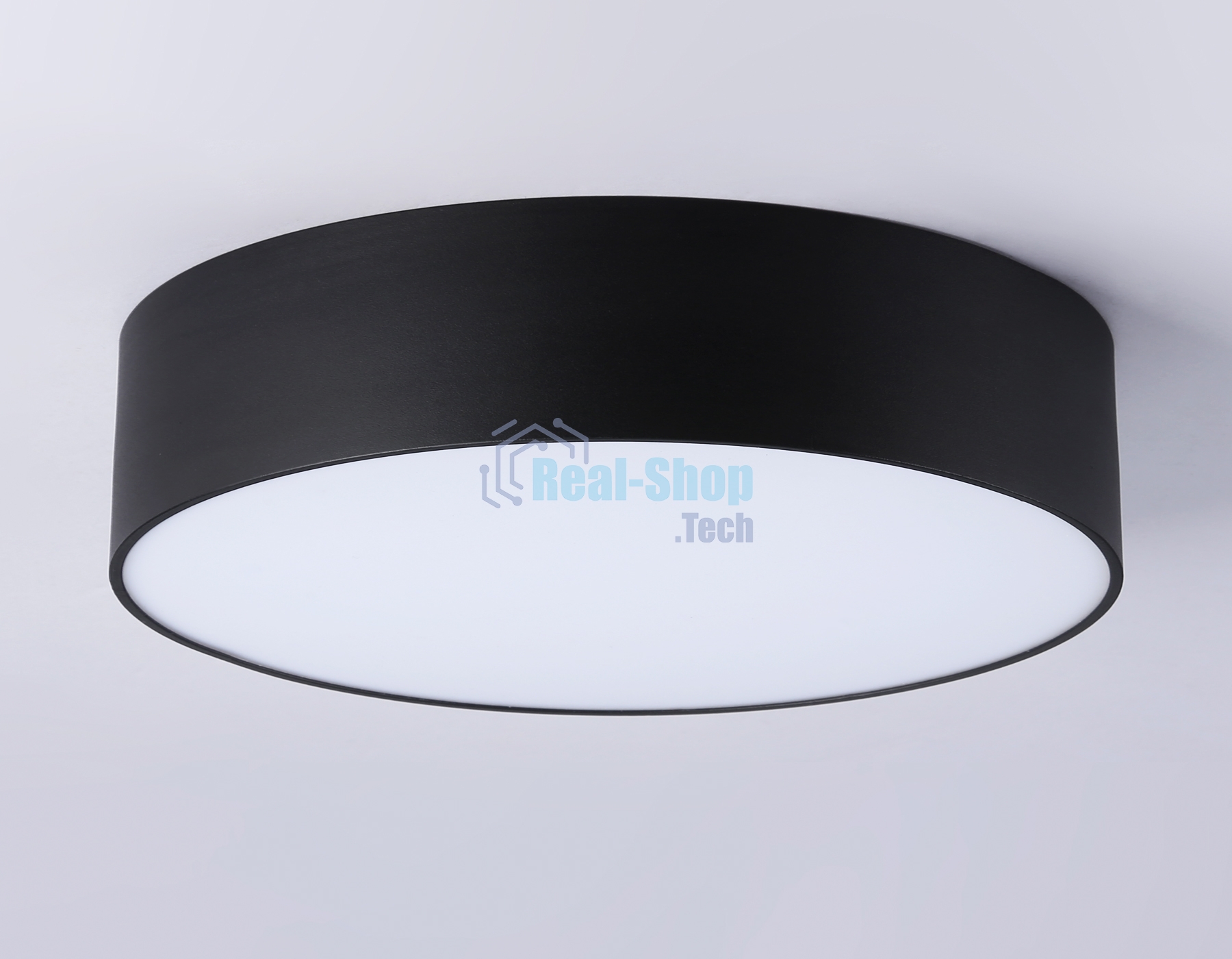 Потолочный светодиодный светильник Ambrella light FV5521 BK черный LED 26W 3000K D220*58 (Без ПДУ)