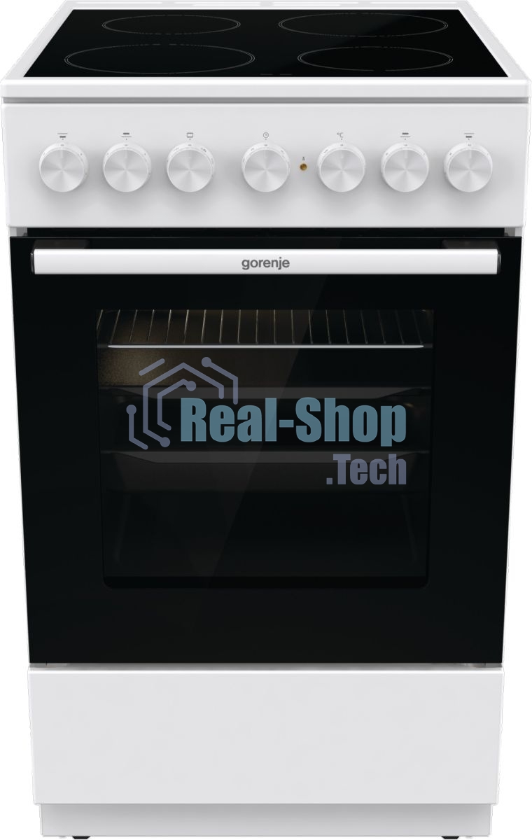 Плита электрическая Gorenje GEC5B41WG белый, конфорок 4 электрических, духовка 62 л, 50 см x 85 см x 59.4 см