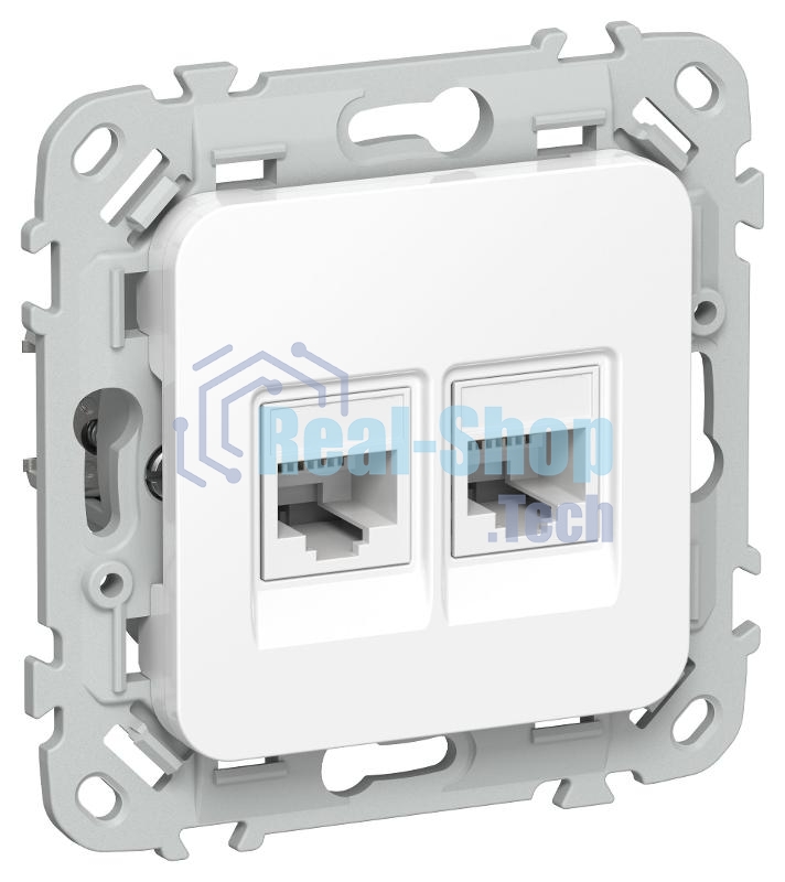 Розетка 2-местная компьютерная RJ45 категория 5Е UTP РК5е-2-0-ФлБ белый FLITE