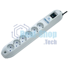Сетевой фильтр Pilot GL 6 розеток (5 евро + 1 без заземления) 10 м Surge protector Pilot GL 6 outlets (5 euro + 1 without ground) 10A/2.2kVt, 10m