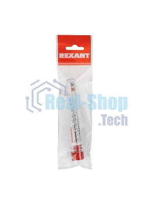 Припой без канифоли ПОС-90 Rexant, 10 г, Ø1.0 мм, (олово 90%, свинец 10%), колба