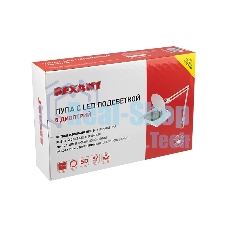 Лупа на струбцине Rexant, квадратная, 5D, с подсветкой 60 SMD LED, сенсорный регулятор яркости, белая