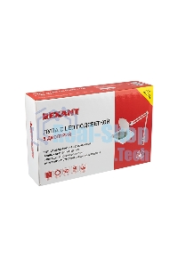 Лупа на струбцине Rexant, квадратная, 5D, с подсветкой 60 SMD LED, сенсорный регулятор яркости, белая