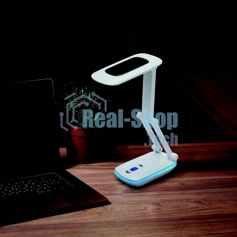 Светильник настольный Rexant Сиквел Про c солнечной панелью и с ночником, 220 В, LED, 5 Вт, 4000 К, бесступенчатое диммирование, заряжаемый, 2 ч автономной работы