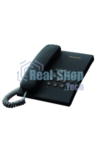 Телефон проводной Panasonic KX-TS2350RUB черный повтор номера, регул-ка громкости, кр.на стену