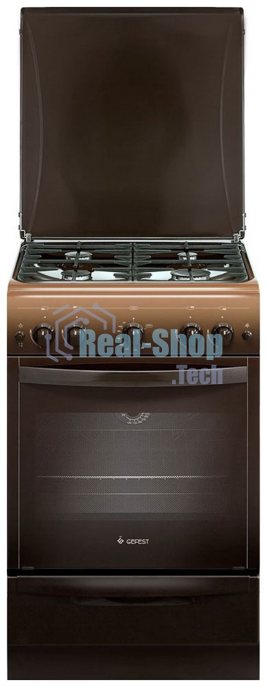 Плита газовая Gefest ПГ 5100-02 0010 коричневый, конфорок 4 шт, духовка 52 л, 50 см x 85 см x 58.5 см