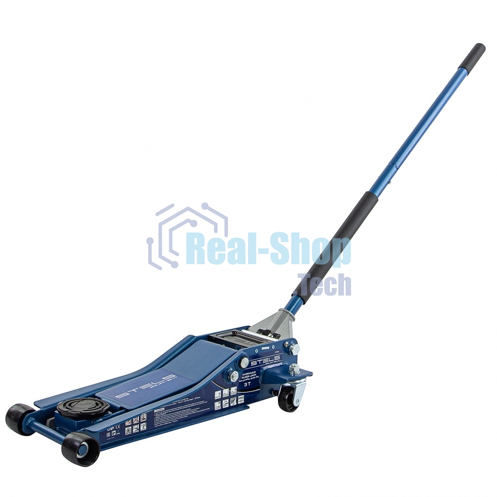 Домкрат гидравлический подкатной Stels 51136, быстрый подъем 3т low profile quick lift 75-515 мм про