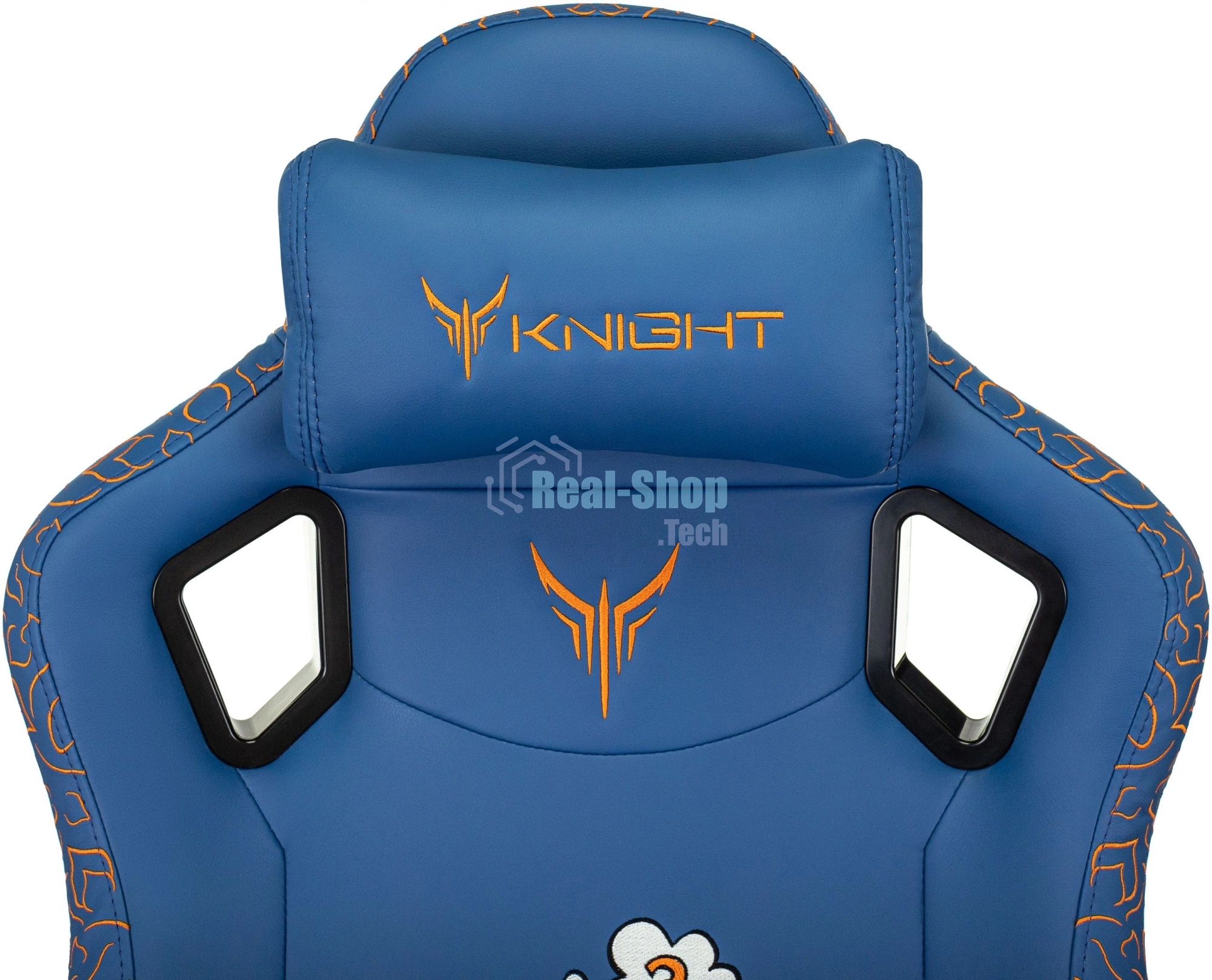 Кресло игровое Knight Craft Dragon синий эко.кожа крестов. металл