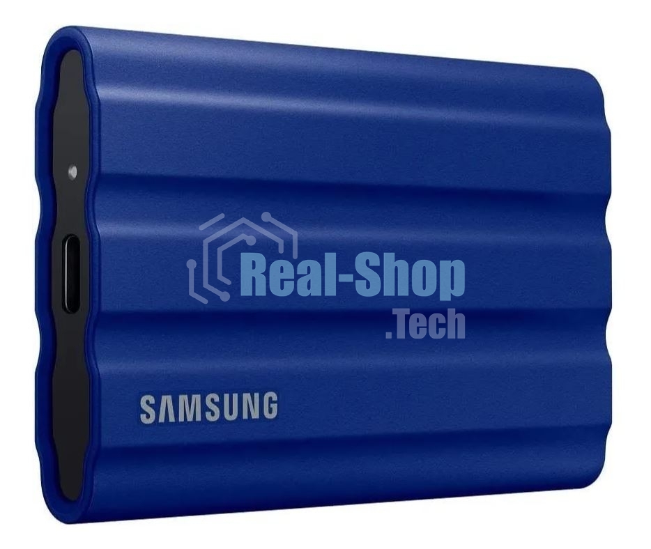 Внешний SSD Samsung T7 Shield, 2TB, USB 3.2 Gen 2 Type-C, R/W 1050/1000, синий