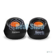 Акустическая система 2.0 ExeGate EX287060RUS Disco 130 (питание USB, 2х3Вт (6 Вт RMS), 100-20000Гц, черный/оранжевый)