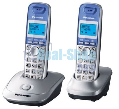 Телефон беспроводной (DECT) Panasonic KX-TG2512RUS (серебристый) Доп трубка в комплекте,АОН, Caller ID,спикерфон на трубке,полифония