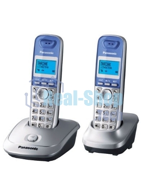 Телефон беспроводной (DECT) Panasonic KX-TG2512RUS (серебристый) Доп трубка в комплекте,АОН, Caller ID,спикерфон на трубке,полифония