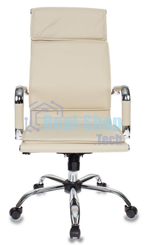 Кресло руководителя Бюрократ CH-993/ivory слоновая кость, искусственная кожа, крестовина хромированная