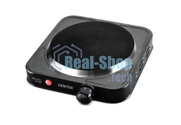 Плита настольная электрическая Centek CT-1506 черный, 1конф ЧУГУН 155мм, 1000Вт, индикатор работы