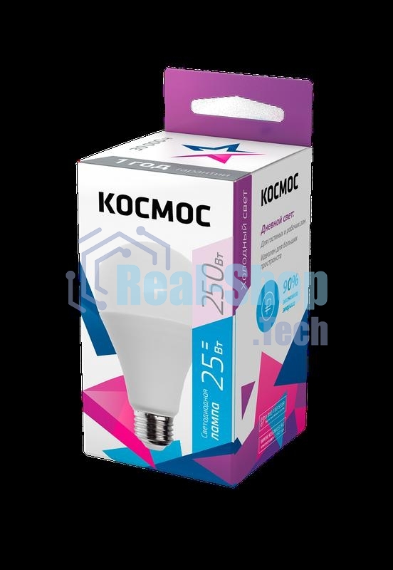 Лампа светодиодная A65 25Вт 6500К E27 220В Космос LkecLED25wA65E2765