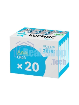 Элемент питания алкалиновый AAA/LR03 (уп.20шт) Космос KOCLR0320BOX