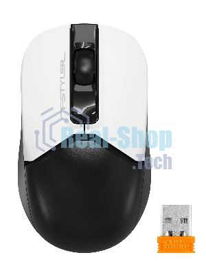 Мышь беспроводная A4Tech Fstyler FG12S белый/черный, 1200 dpi, радиоканал, USB, кнопки - 3