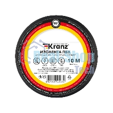 Изолента ПВХ Kranz 0.13х15 мм, 10 м, черная (10 шт./уп.)