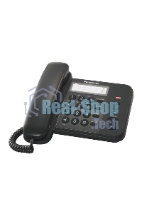 Телефон проводной Panasonic KX-TS2352RUB черный индикатор вызова,порт для доп. телеф. оборуд.,4 уровня громкости звонка