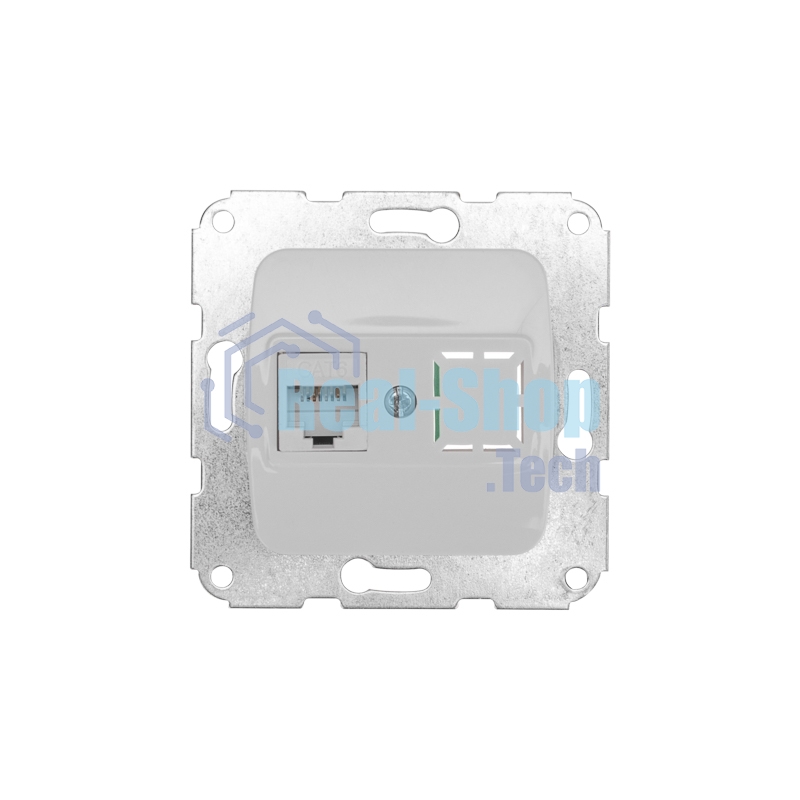 Розетка компьютерная Kranz RJ45 DEA с/у мех. белый