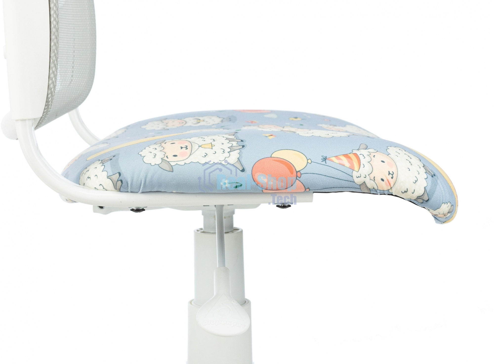Кресло детское Бюрократ CH-W296NX TW-02 светло-серый овечки, сетка/ткань, крестов. пластик, пластик белый