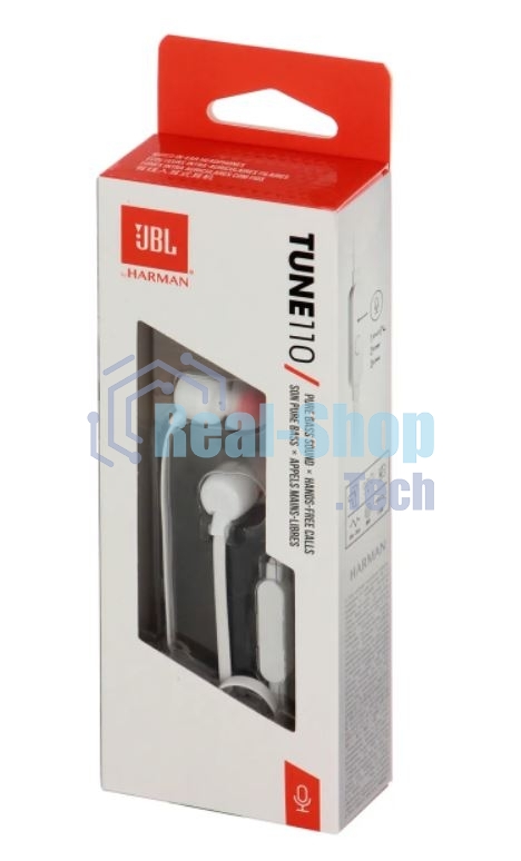 Наушники JBL Tune 110, 3.5 мм, внутриканальные, белый