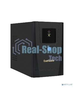 Источник бесперебойного питания ExeGate SpecialPro UNB-650.LED.AVR.1SH.2C13 650VA/360W, LED, AVR, 1*Schuko+2*C13, металлический корпус, черный
