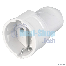 Розетка прямая разборная с заземл. РПп10-01-Ст 16А белый ИЭК ERP10-16-01-K01