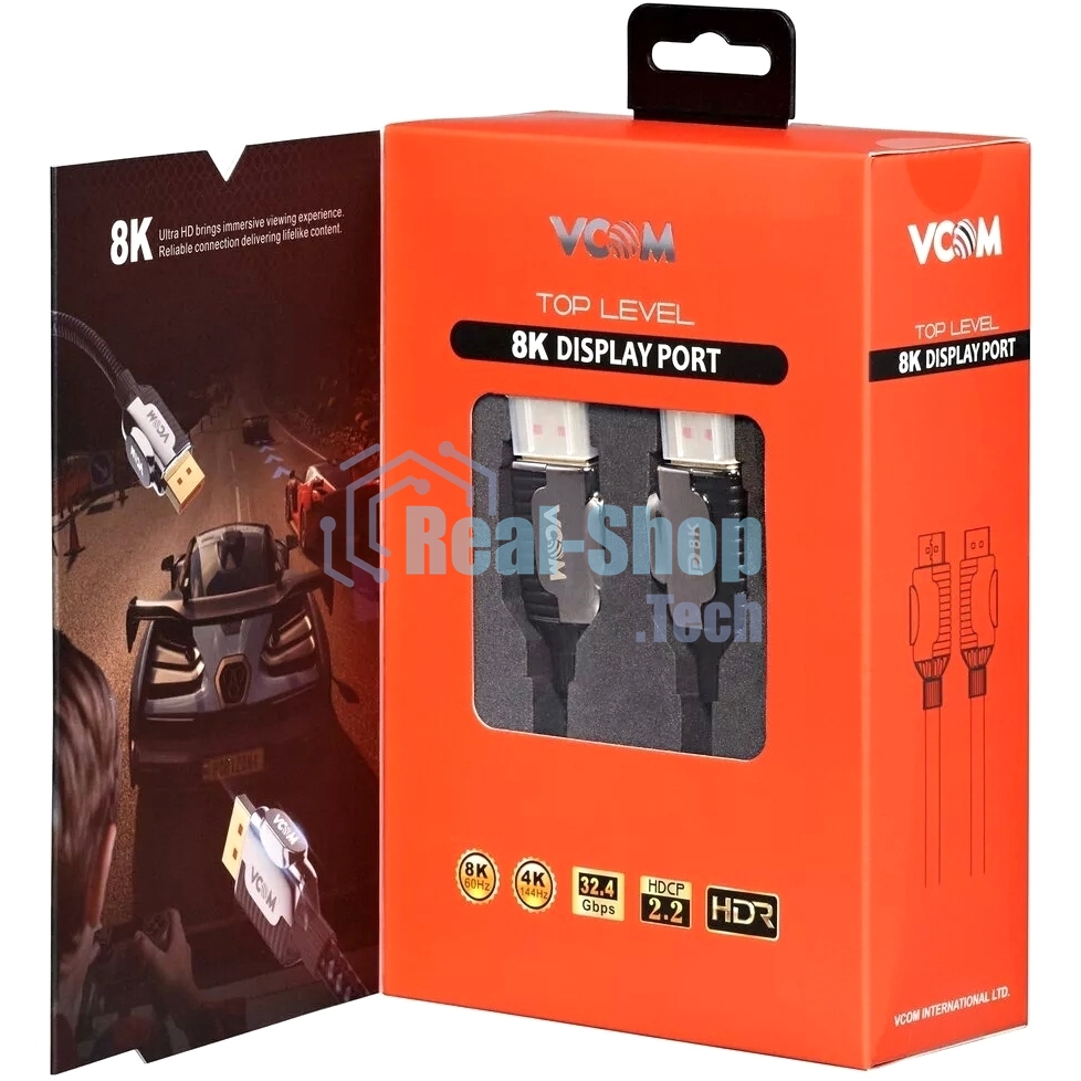 Кабель соединительный DISPLAY PORT v1.4, 8K@60Hz, 3m VCOM