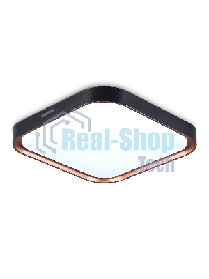 Потолочный светодиодный светильник Ambrella light FZ1271 BK/PGD черный/розовое золото 27W 5000K 350*350*60 (Без ПДУ)