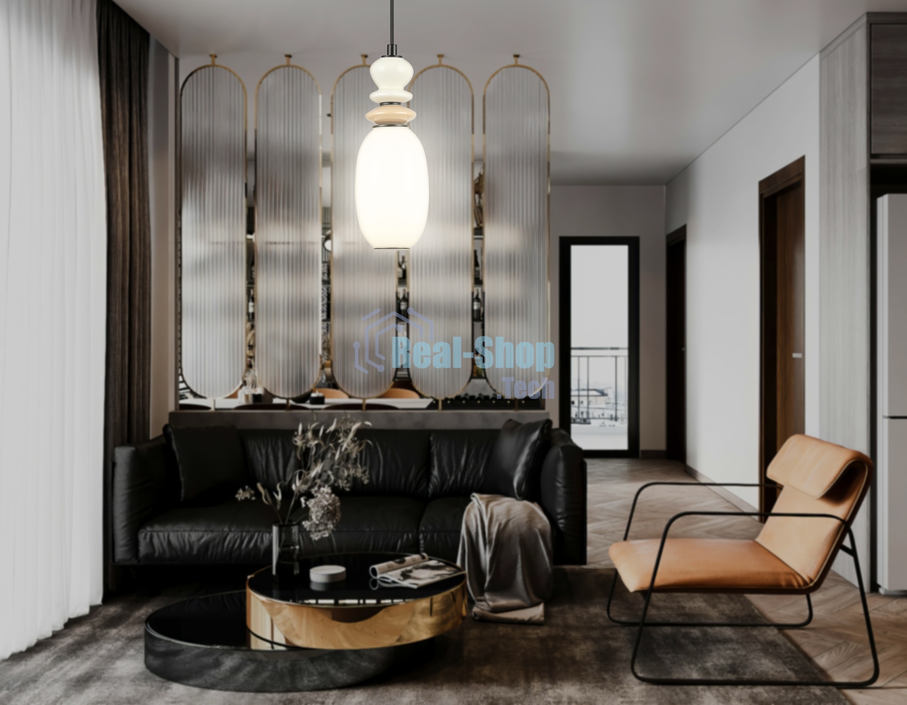 Светильник Ambrella light LH53141 BK/WH черный/белый 6W 3000K D120*1520