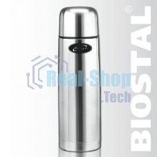 Термос BIOSTAL NB1000 1 л, узкое горло,нерж.,с крышкой-чашкой, 2 пробки (в уп. 12 шт)&