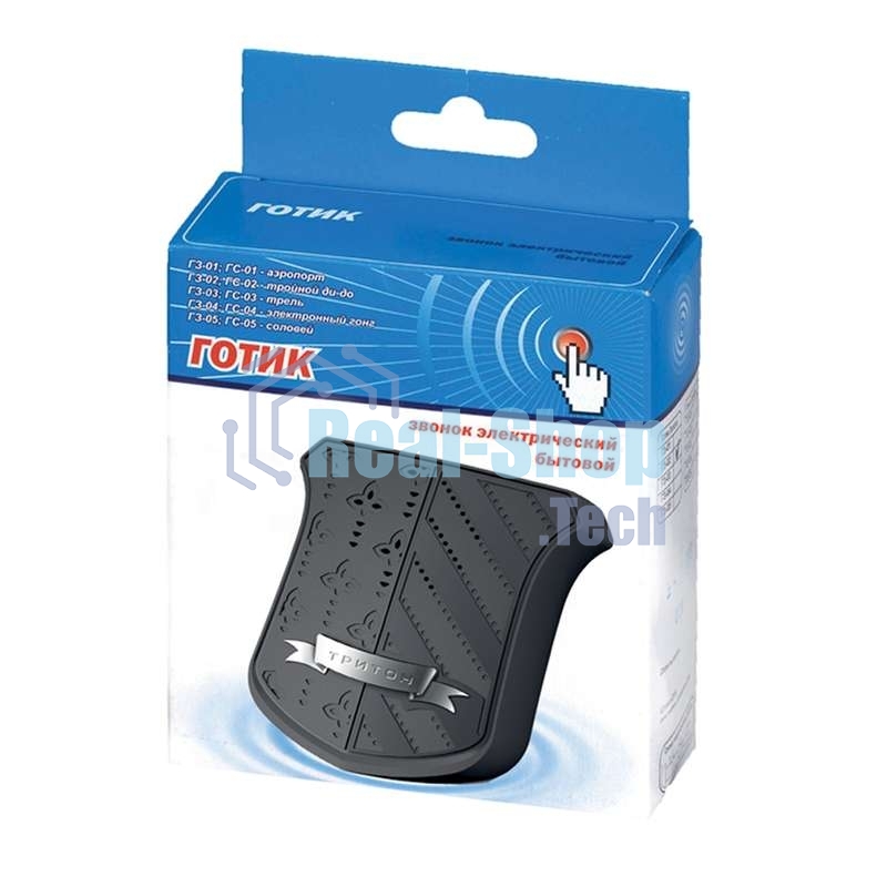Звонок дверной проводной Готик соловей 220В 80-90дБА черный/серебристый Тритон ГС-05