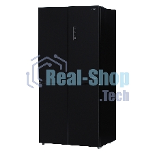 Холодильник Hyundai CM5005F черное трехкамерный 310/156л морозилка сбоку, Total No Frost, Side by Side